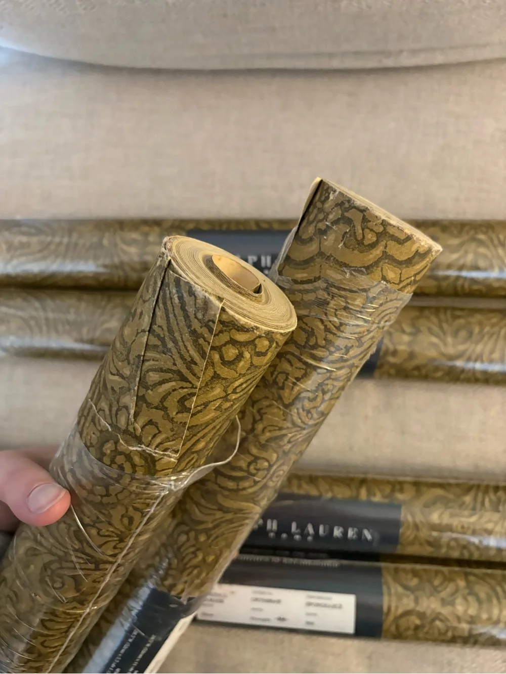 6 rolls Ralph Lauren Home Oakhill Damask wallpaper moody vibes